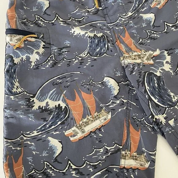Vintage Patagonia Pataloha Swim Trunks Board Shorts Men 28 Boat Waves Hawaiian - Picture 4 of 15